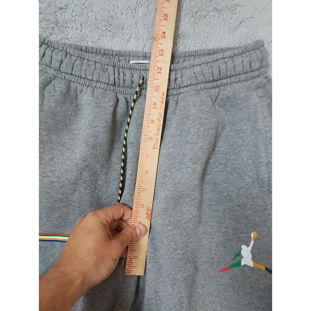 Jordan Joggers Mens Small Fleece Sweatpants Spellout Jumpman Nike Elastic Waist